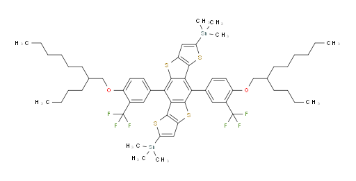 1,1′-[5,10-Bis[4-[(2-butyloctyl)oxy]-3-(trifluoromethyl)phenyl]dithieno[2,3-d:2′,3′-d′]benzo[1,2-b:4,5-b′]dithiophene-2,7-diyl]bis[1,1,1-trimethylstannane]