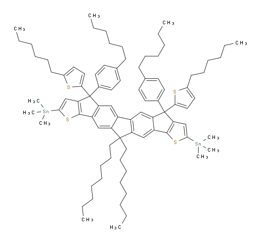 1,1′-[4,7-Bis(4-hexylphenyl)-4,7-bis(5-hexyl-2-thienyl)-7,12-dihydro-12,12-dioctyl-4H-cyclopenta[2′′,1′′:5,6;3′′,4′′:5′,6′]diindeno[1,2-b:1′,2′-b′]dithiophene-2,9-diyl]bis[1,1,1-trimethylstannane]