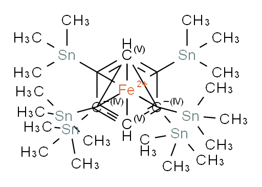 Ferrocene, 1,1′,2,2′,4,4′-hexakis(trimethylstannyl)- (9CI, ACI)