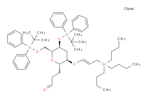 3-((2S,3R,5S,6R)-5-((tert-butyldiphenylsilyl)oxy)-6-(((tert-butyldiphenylsilyl)oxy)methyl)-3-(((E)-3-(tributylstannyl)prop-1-en-1-yl)oxy)tetrahydro-2H-pyran-2-yl)propanal