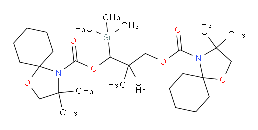 3-[[(3,3-Dimethyl-1-oxa-4-azaspiro[4.5]dec-4-yl)carbonyl]oxy]-2,2-dimethyl-1-(trimethylstannyl)propyl 3,3-dimethyl-1-oxa-4-azaspiro[4.5]decane-4-carboxylate