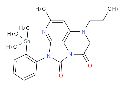 7-methyl-5-propyl-1-(2-(trimethylstannyl)phenyl)-4,5-dihydro-1H-1,2a,5,8-tetraazaacenaphthylene-2,3-dione