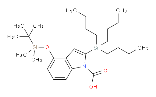 4-((叔丁基二甲基sil氧基))-2-(三丁基锡基)-1H-吲哚-1-甲酸