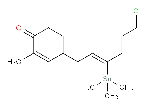 (Z)-4-(6-氯-3-(三甲基锡基)己-2-烯-1-基)-2-甲基环己-2-烯酮