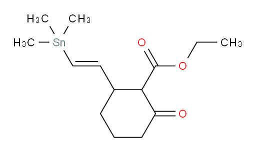 (E)-乙基 2-氧代-6-(2-(三甲基锡基)乙烯基)环己烷甲酸酯