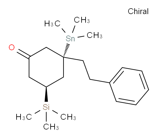 (3S,5S)-3-苯乙基-5-(三甲基硅基)-3-(三甲基锡基)环己酮