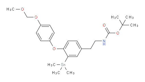叔丁基 4-(4-(甲氧基甲氧基)苯氧基)-3-(三甲基锡基)苯乙基氨基甲酸酯