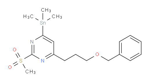 4-(3-(苄氧基)丙基)-2-(甲基磺酰基)-6-(三甲基锡基)嘧啶