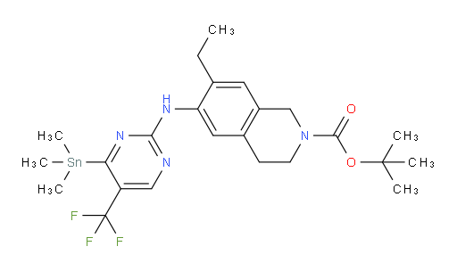 tert-butyl 7-ethyl-6-((5-(trifluoromethyl)-4-(trimethylstannyl)pyrimidin-2-yl)amino)-3,4-dihydroisoquinoline-2(1H)-carboxylate