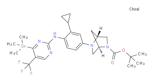 (1R,4R)-tert-butyl 5-(3-cyclopropyl-4-((5-(trifluoromethyl)-4-(trimethylstannyl)pyrimidin-2-yl)amino)phenyl)-2,5-diazabicyclo[2.2.1]heptane-2-carboxylate