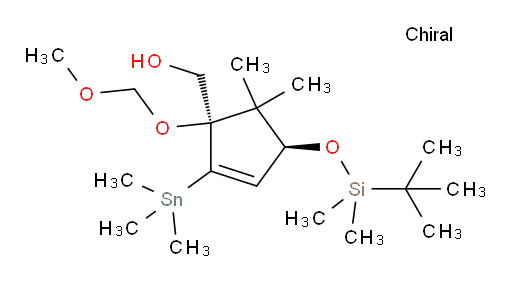 ((1R,4S)-4-((tert-butyldimethylsilyl)oxy)-1-(methoxymethoxy)-5,5-dimethyl-2-(trimethylstannyl)cyclopent-2-en-1-yl)methanol