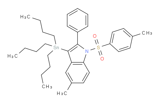 5-甲基-2-苯基-1-对甲苯磺酰基-3-(三丁基锡基)-1H-吲哚