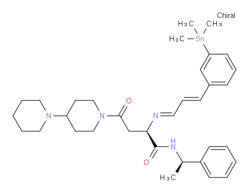 (R)-4-([1,4'-联哌啶]-1'-基)-4-氧代-N-((R)-1-苯基乙基)-2-((E)-((E)-3-(3-(三甲基锡基)苯基)烯丙亚基)氨基)丁酰胺