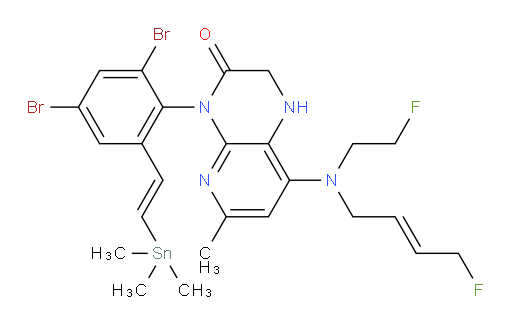 4-(2,4-二溴-6-((E)-2-(三甲基锡基)乙烯基)苯基)-8-(((E)-4-氟丁-2-烯-1-基)(2-氟乙基)氨基)-6-甲基-1,2-二氢吡啶并[2,3-b]吡嗪-3(4H)-酮
