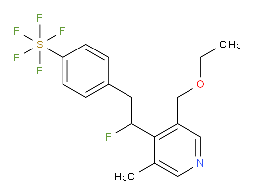 4-(2-(3-(ethoxymethyl)-5-methylpyridin-4-yl)-2-fluoroethyl)(pentafluoromercapto)benzene