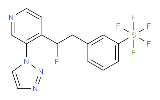 3-(2-(3-(1H-1,2,3-triazol-1-yl)pyridin-4-yl)-2-fluoroethyl)(pentafluoromercapto)benzene