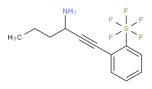 2-(3-aminohex-1-yn-1-yl)(pentafluoromercapto)benzene