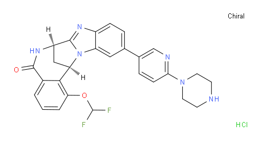 (7R,14R)-1-(difluoromethoxy)-6,7-dihydro-11-[6-(piperazin-1-yl)-pyridin-3-yl]-7,14-Methanobenzimidazo[1,2-b][2,5]benzodiazocin-5(14H)--one 2HCl