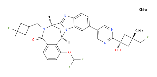 (7R,14R)-6-((3,3-difluorocyclobutyl)methyl)-1-(difluoromethoxy)-11-(2-((1s,3S)-3-(fluoromethyl)-1-hydroxy-3-methylcyclobutyl)pyrimidin-5-yl)-6,7-dihydro-7,14-methanobenzo[f]benzo[4,5]imidazo[1,2-a][1,4]diazocin-5(14H)-one