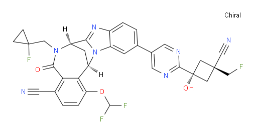 (7R,14R)-11-(2-((1r,3R)-3-cyano-3-(fluoromethyl)-1-hydroxycyclobutyl)pyrimidin-5-yl)-1-(difluoromethoxy)-6-((1-fluorocyclopropyl)methyl)-5-oxo-5,6,7,14-tetrahydro-7,14-methanobenzo[f]benzo[4,5]imidazo[1,2-a][1,4]diazocine-4-carbonitrile