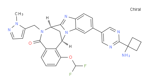 (7R,14R)-11-(2-(1-aminocyclobutyl)pyrimidin-5-yl)-1-(difluoromethoxy)-6-((1-methyl-1H-pyrazol-5-yl)methyl)-6,7-dihydro-7,14-methanobenzo[f]benzo[4,5]imidazo[1,2-a][1,4]diazocin-5(14H)-one