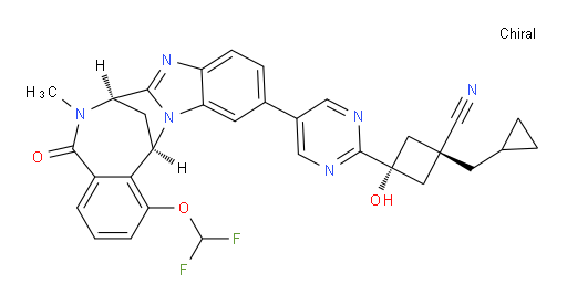 (1S,3r)-1-(cyclopropylmethyl)-3-(5-((7R,14R)-1-(difluoromethoxy)-6-methyl-5-oxo-5,6,7,14-tetrahydro-7,14-methanobenzo[f]benzo[4,5]imidazo[1,2-a][1,4]diazocin-11-yl)pyrimidin-2-yl)-3-hydroxycyclobutanecarbonitrile
