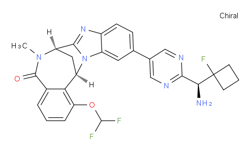(7R,14R)-11-(2-((S)-amino(1-fluorocyclobutyl)methyl)pyrimidin-5-yl)-1-(difluoromethoxy)-6-methyl-6,7-dihydro-7,14-methanobenzo[f]benzo[4,5]imidazo[1,2-a][1,4]diazocin-5(14H)-one