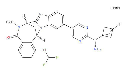 (7R,14R)-11-(2-((S)-amino(3-fluorobicyclo[1.1.1]pentan-1-yl)methyl)pyrimidin-5-yl)-1-(difluoromethoxy)-6-methyl-6,7-dihydro-7,14-methanobenzo[f]benzo[4,5]imidazo[1,2-a][1,4]diazocin-5(14H)-one