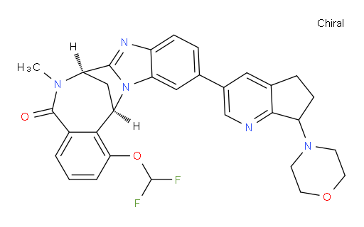 (7R,14R)-1-(difluoromethoxy)-6-methyl-11-(7-morpholino-6,7-dihydro-5H-cyclopenta[b]pyridin-3-yl)-6,7-dihydro-7,14-methanobenzo[f]benzo[4,5]imidazo[1,2-a][1,4]diazocin-5(14H)-one