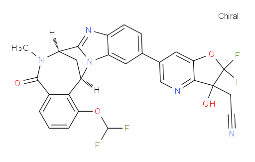 2-(6-((7R,14R)-1-(difluoromethoxy)-6-methyl-5-oxo-5,6,7,14-tetrahydro-7,14-methanobenzo[f]benzo[4,5]imidazo[1,2-a][1,4]diazocin-11-yl)-2,2-difluoro-3-hydroxy-2,3-dihydrofuro[3,2-b]pyridin-3-yl)acetonitrile