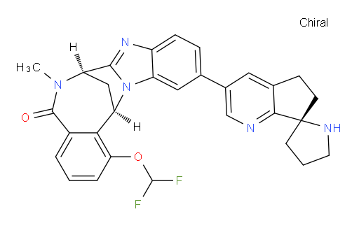 (7R,14R)-1-(difluoromethoxy)-11-((R)-5,6-dihydrospiro[cyclopenta[b]pyridine-7,2'-pyrrolidin]-3-yl)-6-methyl-6,7-dihydro-7,14-methanobenzo[f]benzo[4,5]imidazo[1,2-a][1,4]diazocin-5(14H)-one