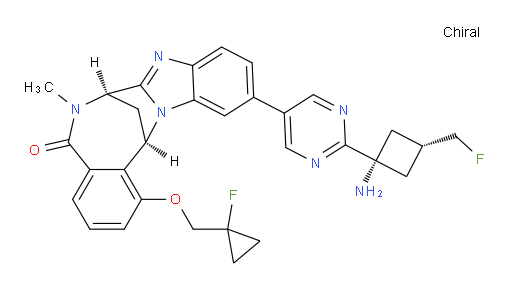 (7R,14R)-11-[2-[cis-1-amino-3-(fluoromethyl)cyclobutyl]pyrimidin-5-yl]-1-[(1-fluoro-cyclopropyl)methoxy]-6,7-dihydro-6-methyl-7,14-Methanobenzimidazo[1,2-b][2,5]benzodiazocin-5(14H)--one