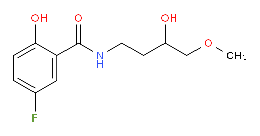 5-fluoro-2-hydroxy-N-(3-hydroxy-4-methoxybutyl)benzamide