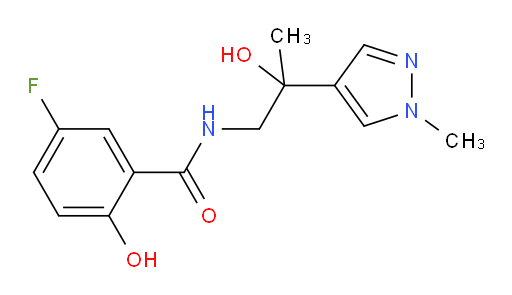 5-fluoro-2-hydroxy-N-(2-hydroxy-2-(1-methyl-1H-pyrazol-4-yl)propyl)benzamide