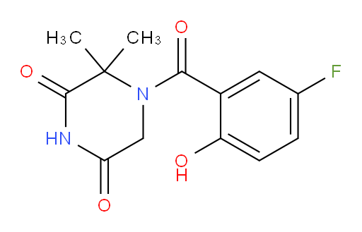 4-(5-fluoro-2-hydroxybenzoyl)-3,3-dimethylpiperazine-2,6-dione