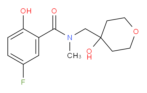 5-fluoro-2-hydroxy-N-((4-hydroxytetrahydro-2H-pyran-4-yl)methyl)-N-methylbenzamide
