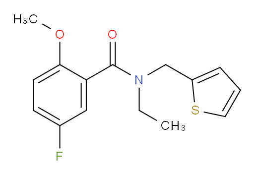 N-ethyl-5-fluoro-2-methoxy-N-(thiophen-2-ylmethyl)benzamide