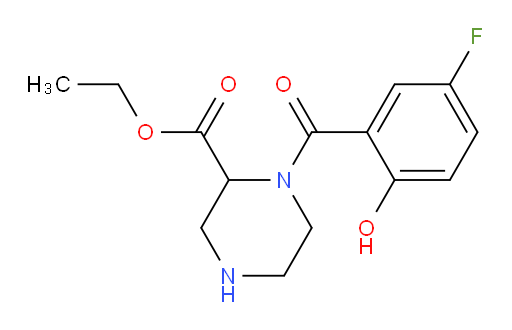 ethyl 1-(5-fluoro-2-hydroxybenzoyl)piperazine-2-carboxylate