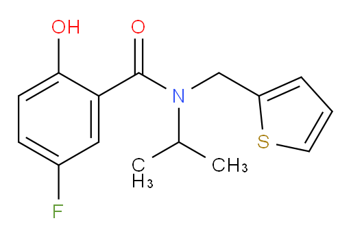 5-fluoro-2-hydroxy-N-isopropyl-N-(thiophen-2-ylmethyl)benzamide