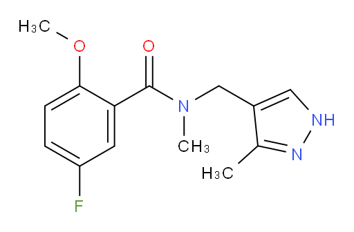 5-fluoro-2-methoxy-N-methyl-N-((3-methyl-1H-pyrazol-4-yl)methyl)benzamide