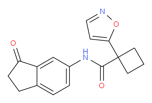 1-(isoxazol-5-yl)-N-(3-oxo-2,3-dihydro-1H-inden-5-yl)cyclobutanecarboxamide
