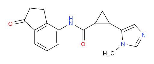 2-(1-methyl-1H-imidazol-5-yl)-N-(1-oxo-2,3-dihydro-1H-inden-4-yl)cyclopropanecarboxamide