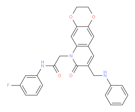 N-(3-fluorophenyl)-2-{7-oxo-8-[(phenylamino)methyl]-2H,3H,6H,7H-[1,4]dioxino[2,3-g]quinolin-6-yl}acetamide