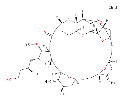 11,15:18,21:24,28-Triepoxy-7,9-ethano-12,15-methano-9H,15H-furo[3,2-i]furo[2′,3′:5,6]pyrano[4,3-b][1,4]dioxacyclopentacosin-5(4H)-one, 2-[(2S)-2,4-dihydroxybutyl]hexacosahydro-3-methoxy-26-methyl-20,27-bis(methylene)-, (2R,3R,3aS,7R,8aS,9S,10aR,11S,12R,13aR,13bS,15S,18S,21S,24S,26R,28R,29aS)- (9CI)