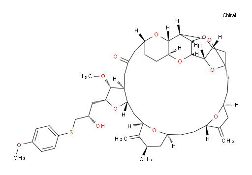 11,15:18,21:24,28-Triepoxy-7,9-ethano-12,15-methano-9H,15H-furo[3,2-i]furo[2′,3′:5,6]pyrano[4,3-b][1,4]dioxacyclopentacosin-5(4H)-one, hexacosahydro-2-[(2S)-2-hydroxy-3-[(4-methoxyphenyl)thio]propyl]-3-methoxy-26-methyl-20,27-bis(methylene)-, (2R,3R,3aS,7R,8aS,9S,10aR,11S,12R,13aR,13bS,15S,18S,21S,24S,26R,28R,29aS)- (9CI)