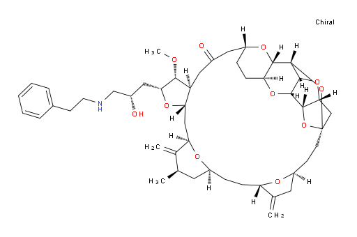 11,15:18,21:24,28-Triepoxy-7,9-ethano-12,15-methano-9H,15H-furo[3,2-i]furo[2′,3′:5,6]pyrano[4,3-b][1,4]dioxacyclopentacosin-5(4H)-one, hexacosahydro-2-[(2S)-2-hydroxy-3-[(2-phenylethyl)amino]propyl]-3-methoxy-26-methyl-20,27-bis(methylene)-, (2R,3R,3aS,7R,8aS,9S,10aR,11S,12R,13aR,13bS,15S,18S,21S,24S,26R,28R,29aS)- (9CI)