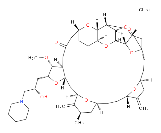 11,15:18,21:24,28-Triepoxy-7,9-ethano-12,15-methano-9H,15H-furo[3,2-i]furo[2′,3′:5,6]pyrano[4,3-b][1,4]dioxacyclopentacosin-5(4H)-one, hexacosahydro-2-[(2S)-2-hydroxy-3-(1-piperidinyl)propyl]-3-methoxy-26-methyl-20,27-bis(methylene)-, (2R,3R,3aS,7R,8aS,9S,10aR,11S,12R,13aR,13bS,15S,18S,21S,24S,26R,28R,29aS)- (9CI)