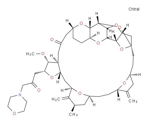 (2R,3R,3aS,7R,8aS,9S,10aR,11S,12R,13aR,13bS,15S,18S,21S,24S,26R,28R,29aS)-Hexacosahydro-3-methoxy-26-methyl-20,27-bis(methylene)-2-[3-(4-morpholinyl)-2-oxopropyl]-11,15:18,21:24,28-triepoxy-7,9-ethano-12,15-methano-9H,15H-furo[3,2-i]furo[2′,3′:5,6]pyrano[4,3-b][1,4]dioxacyclopentacosin-5(4H)-one (ACI)