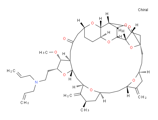 (2R,3R,3aS,7R,8aS,9S,10aR,11S,12R,13aR,13bS,15S,18S,21S,24S,26R,28R,29aS)-2-[2-(Di-2-propen-1-ylamino)ethyl]hexacosahydro-3-methoxy-26-methyl-20,27-bis(methylene)-11,15:18,21:24,28-triepoxy-7,9-ethano-12,15-methano-9H,15H-furo[3,2-i]furo[2′,3′:5,6]pyrano[4,3-b][1,4]dioxacyclopentacosin-5(4H)-one (ACI)