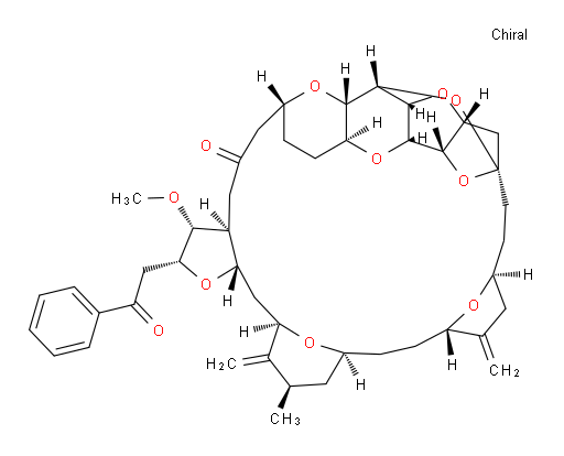 11,15:18,21:24,28-Triepoxy-7,9-ethano-12,15-methano-9H,15H-furo[3,2-i]furo[2′,3′:5,6]pyrano[4,3-b][1,4]dioxacyclopentacosin-5(4H)-one, hexacosahydro-3-methoxy-26-methyl-20,27-bis(methylene)-2-(2-oxo-2-phenylethyl)-, (2R,3R,3aS,7R,8aS,9S,10aR,11S,12R,13aR,13bS,15S,18S,21S,24S,26R,28R,29aS)- (9CI)
